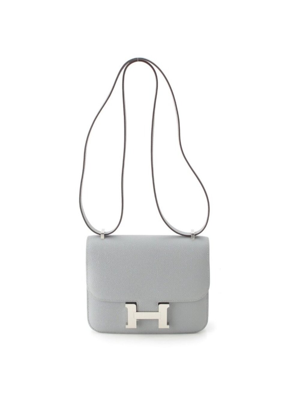 Hermes Constance 3 Mini 18 Epsom Silver Shoulder Bag Gray Pantin